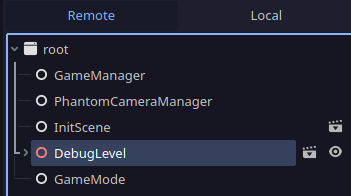 A loaded level inside the scene tree